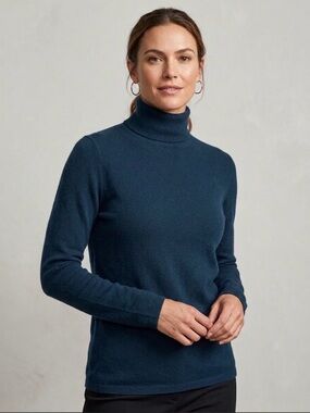 NWT $98 Ann Taylor Essential turtleneck sweater teal blue sz M